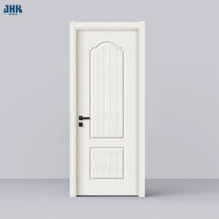 Porta com dobradiça de PVC de painel único em cor de madeira, designs de portas laminadas