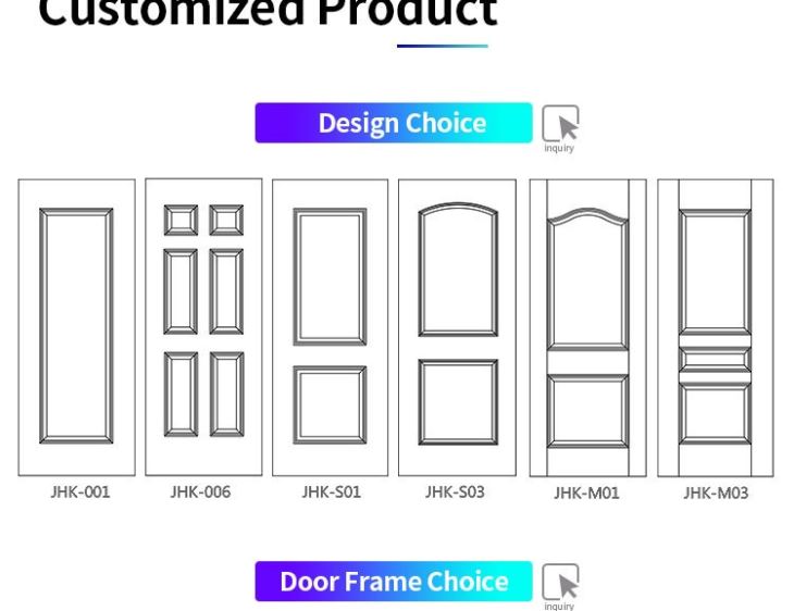 Porta de melamina para quarto com design tradicional