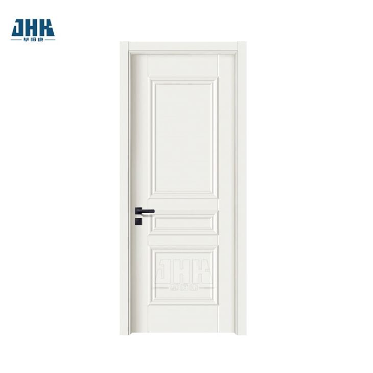 Porta interna moldada com base branca moderna com 4 painéis HDF Porta interna oca para o apartamento