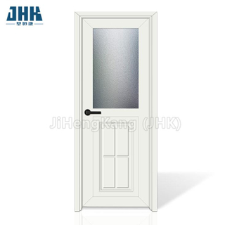 Porta interior de vidro WPC/PVC/ABS de banheiro com moldura à prova d'água