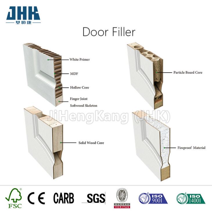 Porta de primer branca para apartamento de madeira com 3 painéis interiores