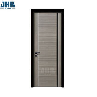 Porta nivelada interior do quarto da cor do fumo do zebrano do estilo moderno, porta lisa folheada projetada S7-1010