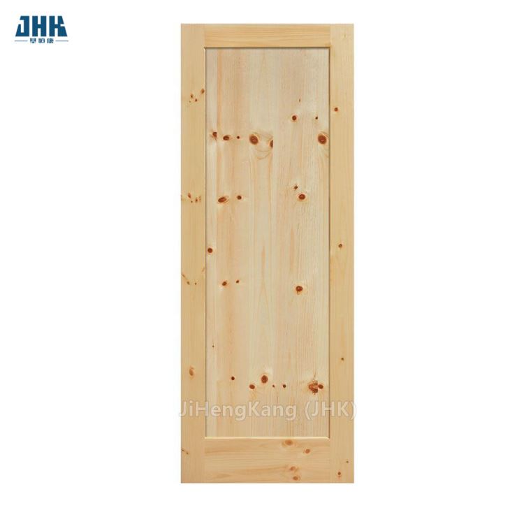 Porta de madeira de pinho nodoso, laje de celeiro, porta deslizante sólida