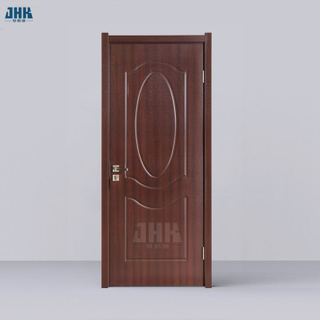 Design tradicional de portas de madeira de mogno sólido frontal manchado com vidro