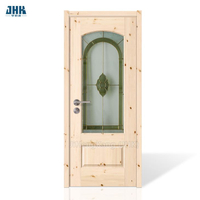 Porta de vidro impermeável para banheiro de madeira maciça
