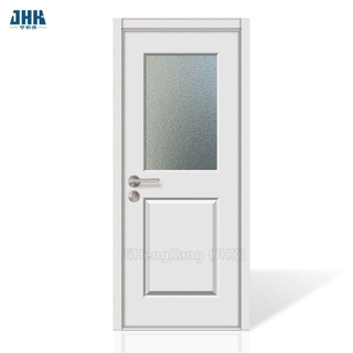 O obturador da porta de vidro deslizante com veneziana interior cega a porta do banheiro