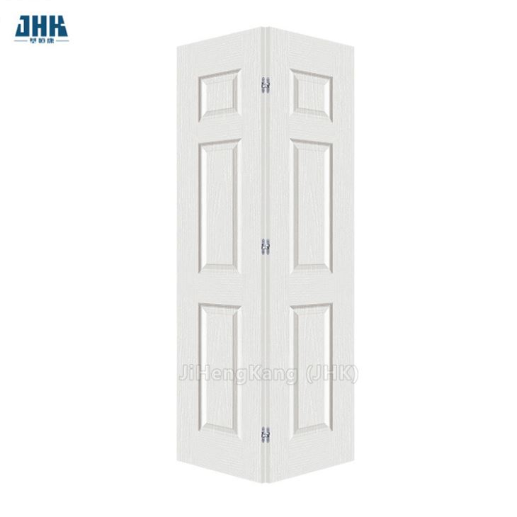 Porta dupla dobrável de MDF composto de moldagem texturizada lacada branca de 36 pol. X 80 pol. para closet