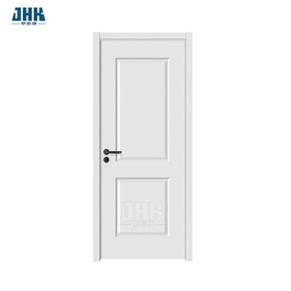 Porta de madeira maciça branca de laje superior redonda lisa de 2 painéis (JHK-011)