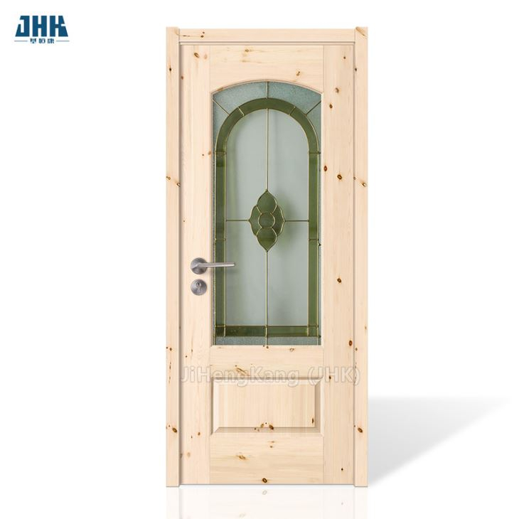 Porta de vidro de madeira interna de giro de prensa quente (JHK-G17)